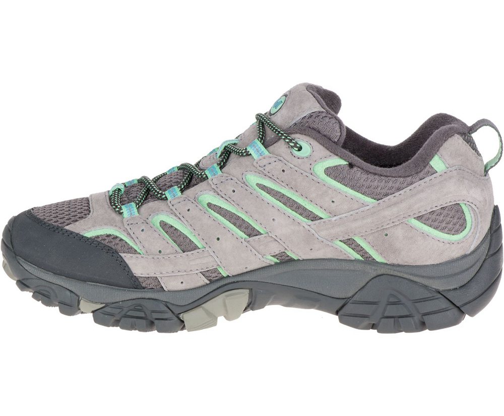 Merrell Hiking Shoes Grey/Mint - Moab 2 Waterproof - Womens 48WXBZALQ